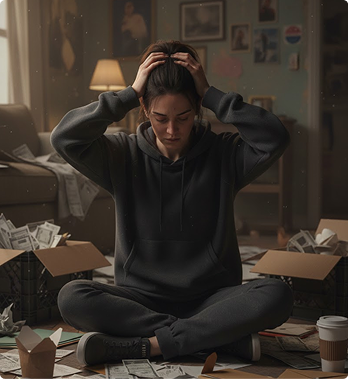 Woman feeling overwhelmed